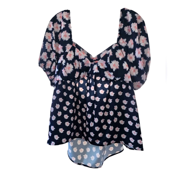 Sachin + Babi Tops - Sachin & Babi Floral Puff Sleeve Blouse Size 4